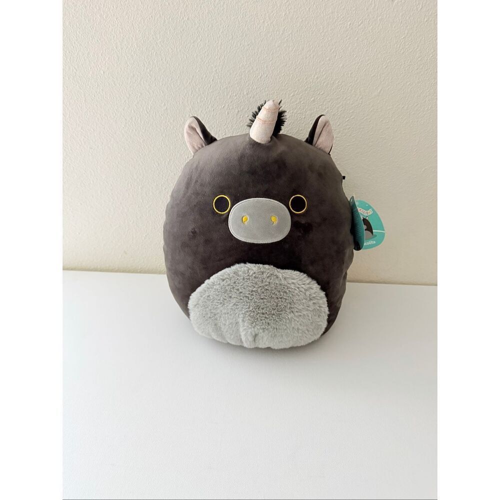 Squishmallows Original 12-Inch Nicolita Black and Gold Unicorn Ultrasoft Officia